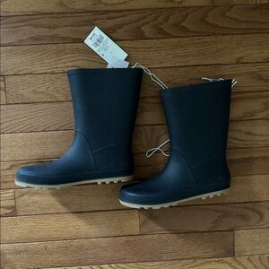 NWT CAT & JACK Rain Boots size 1 youth black new with tags NWT cat girls boys